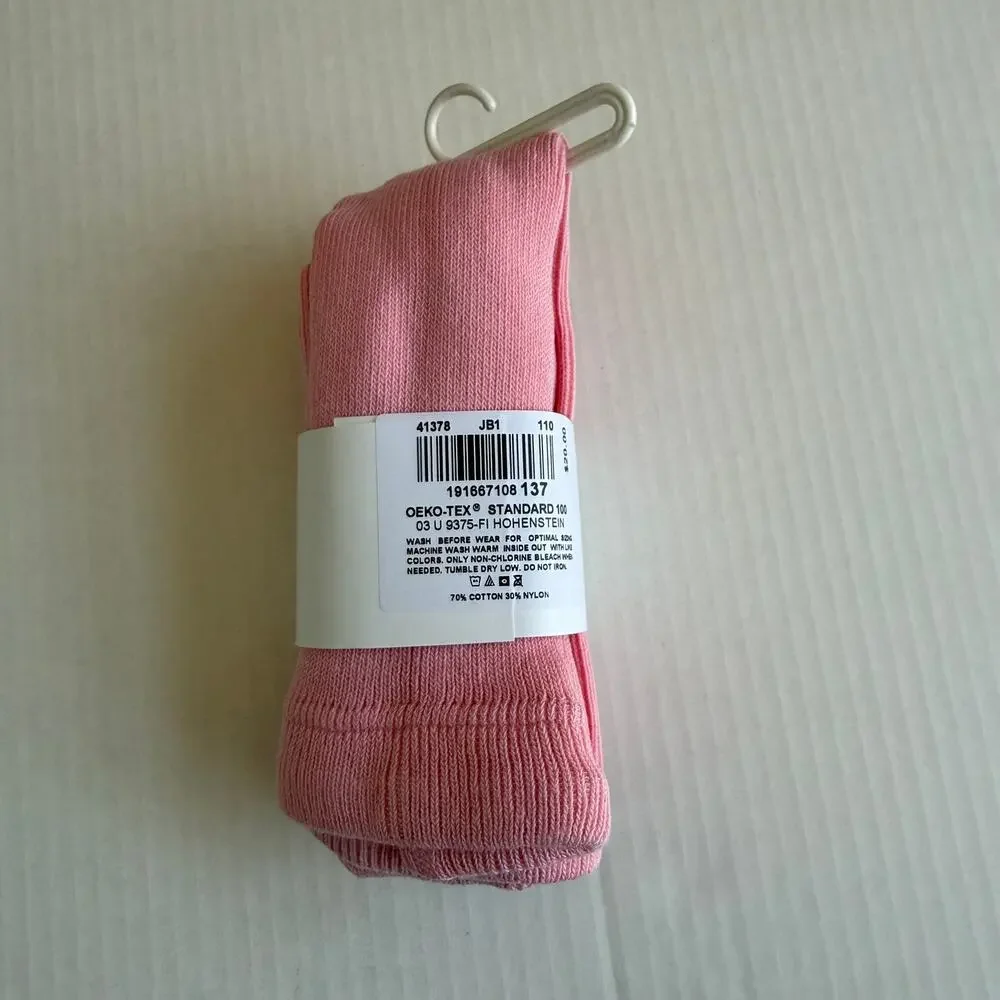 Hanna Andersson Bright Basics Ribbed Solid Rose Pink Tights Size 110 (US 5)